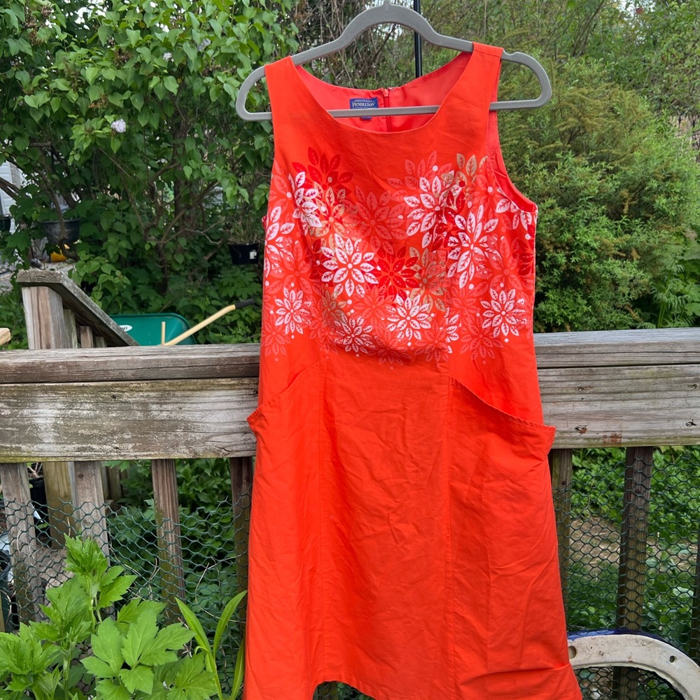 Classic Pendleton Sleeveless Dress With Pockets Back Zip Size 12 Lined Preowned